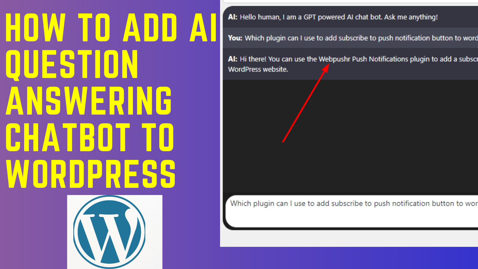 add question answering AI bot to Wordpress